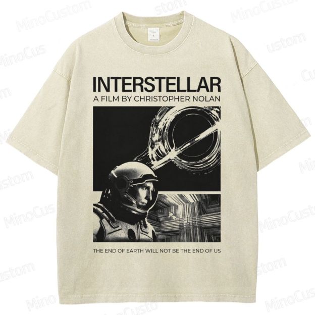 Interstellar Movie Futuristic Space Washed T-Shirt