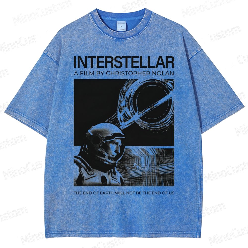 Interstellar Movie Futuristic Space Washed T-Shirt
