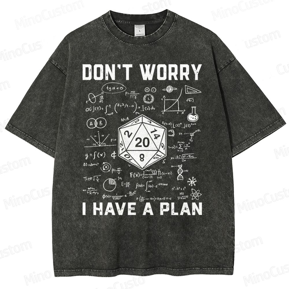 Don't Worry I Have A Plan Funny Washed T-Shirt