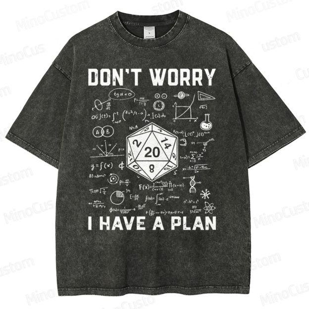 Don't Worry I Have A Plan Funny Washed T-Shirt