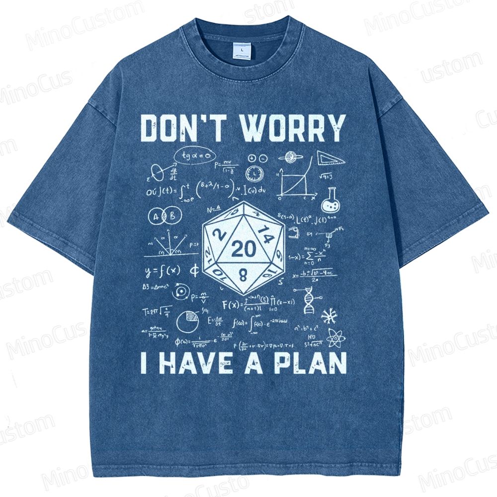 Don't Worry I Have A Plan Funny Washed T-Shirt