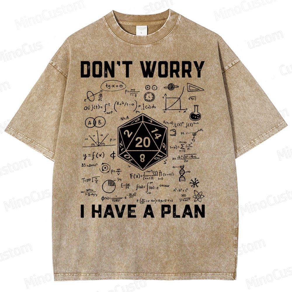 Don't Worry I Have A Plan Funny Washed T-Shirt