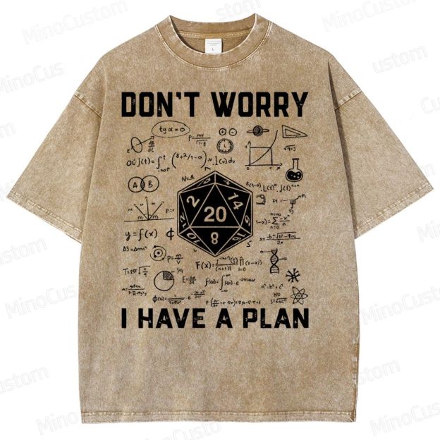 Don't Worry I Have A Plan Funny Washed T-Shirt