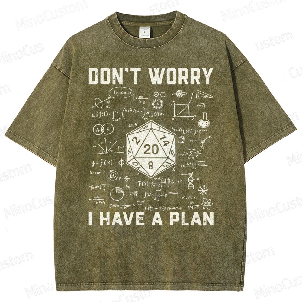Don't Worry I Have A Plan Funny Washed T-Shirt