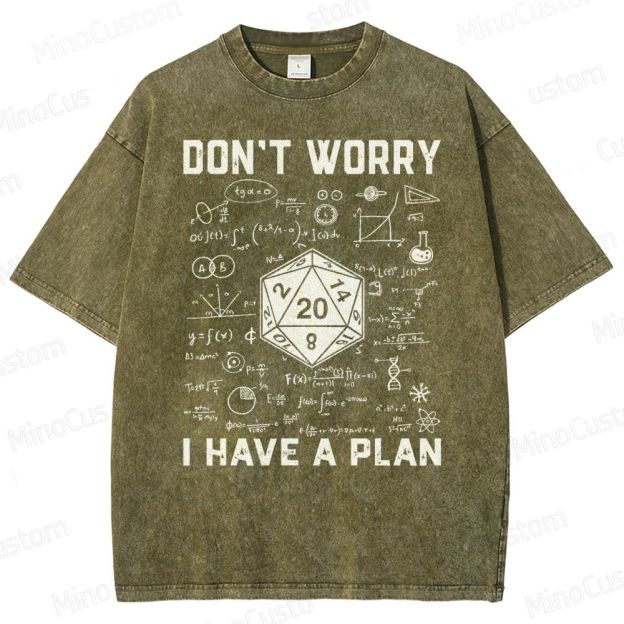 Don't Worry I Have A Plan Funny Washed T-Shirt