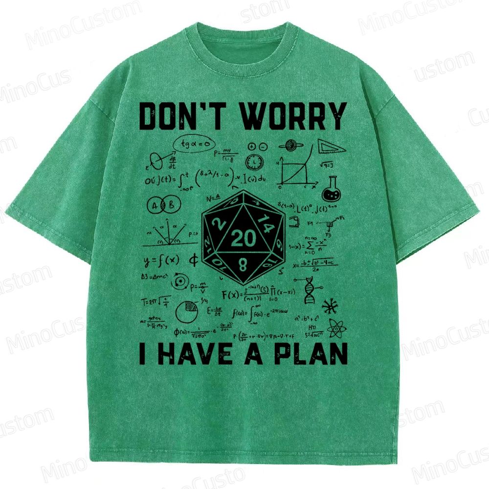 Don't Worry I Have A Plan Funny Washed T-Shirt