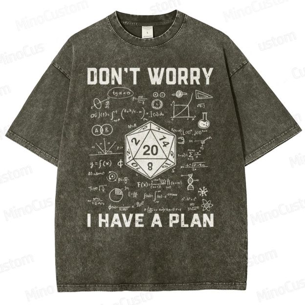 Don't Worry I Have A Plan Funny Washed T-Shirt