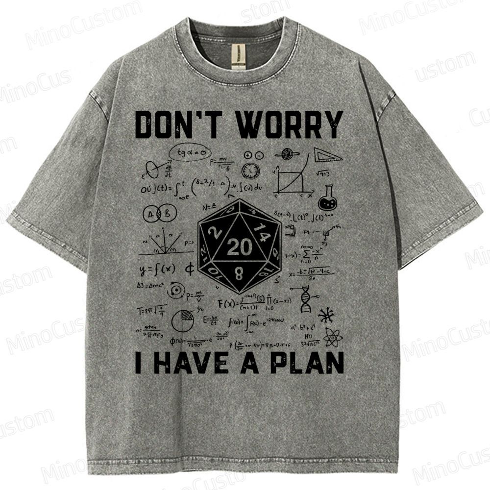Don't Worry I Have A Plan Funny Washed T-Shirt