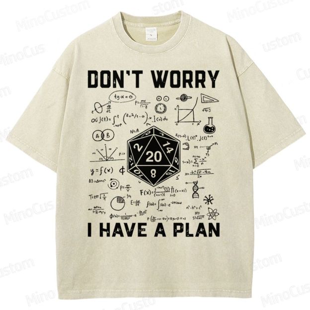 Don't Worry I Have A Plan Funny Washed T-Shirt