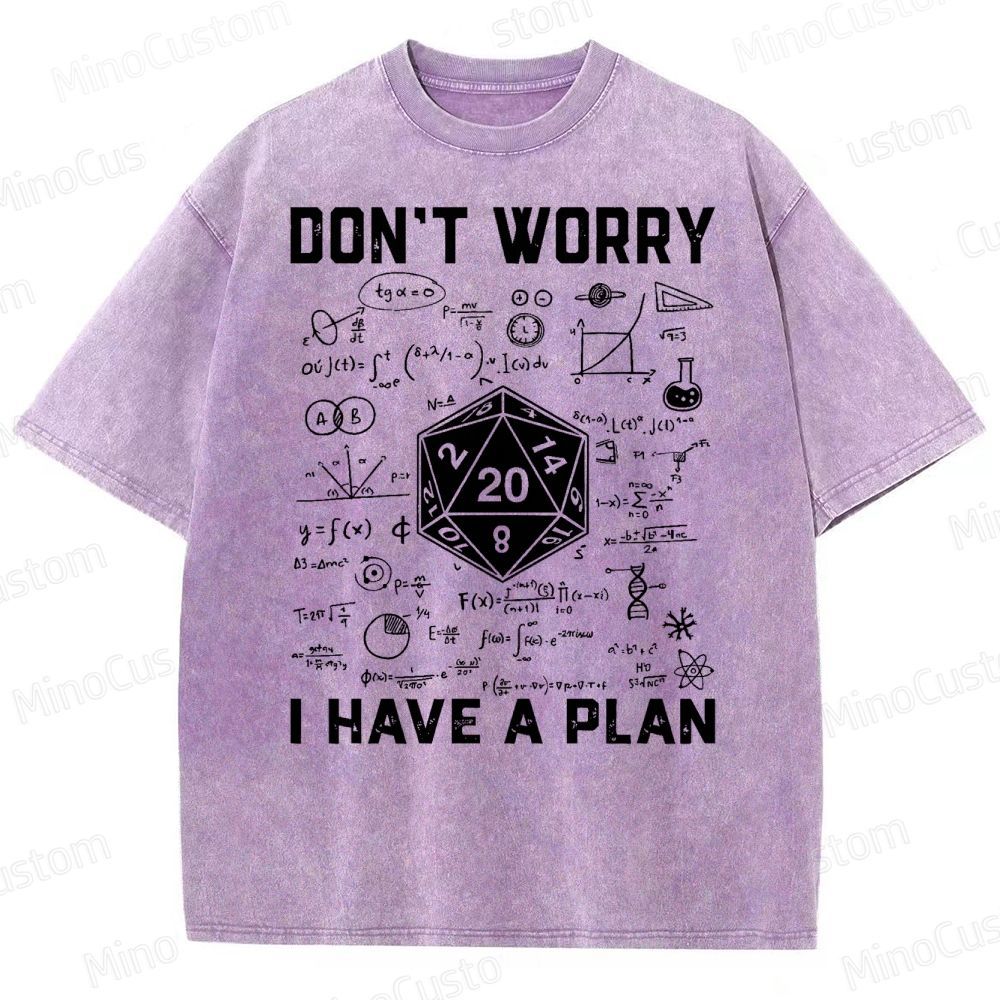 Don't Worry I Have A Plan Funny Washed T-Shirt