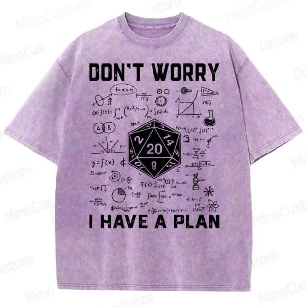 Don't Worry I Have A Plan Funny Washed T-Shirt