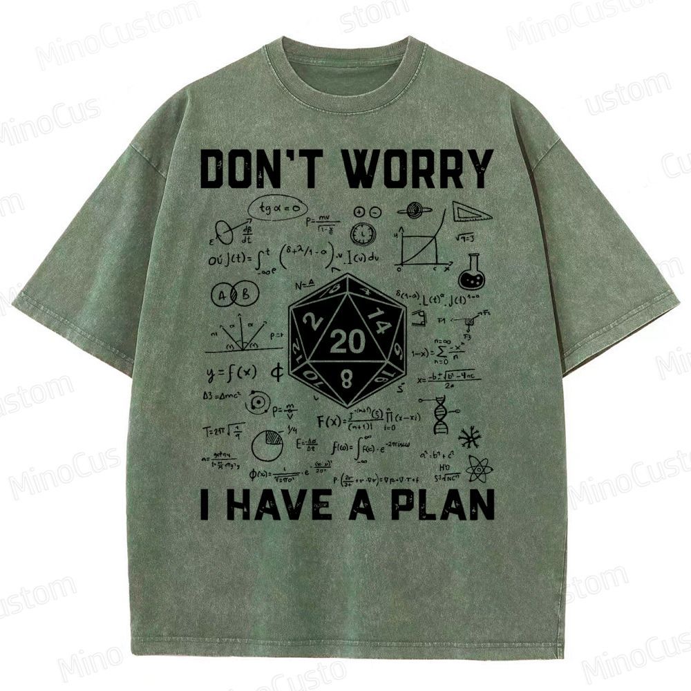 Don't Worry I Have A Plan Funny Washed T-Shirt