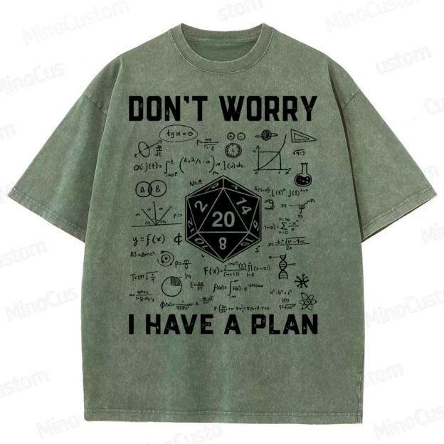 Don't Worry I Have A Plan Funny Washed T-Shirt
