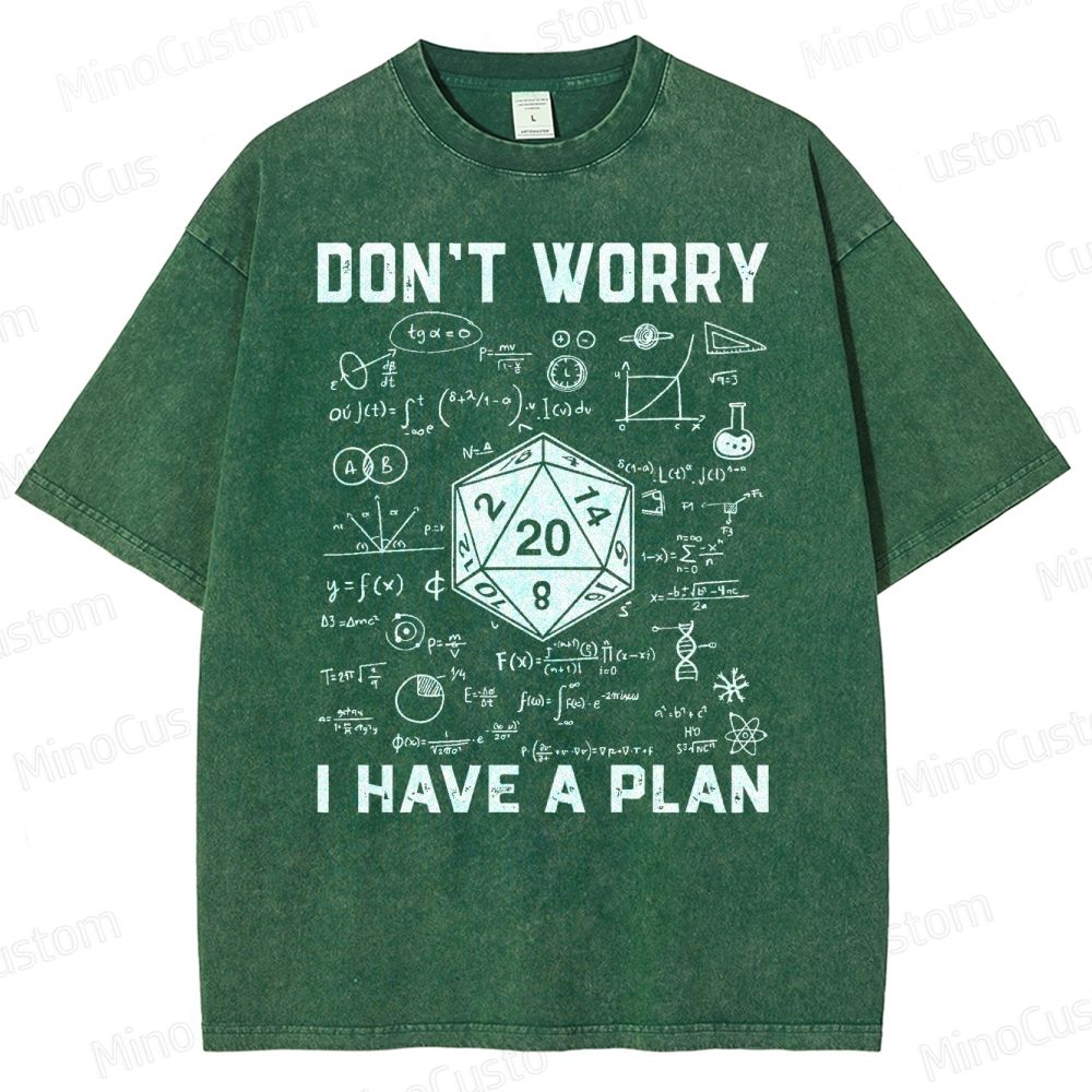 Don't Worry I Have A Plan Funny Washed T-Shirt