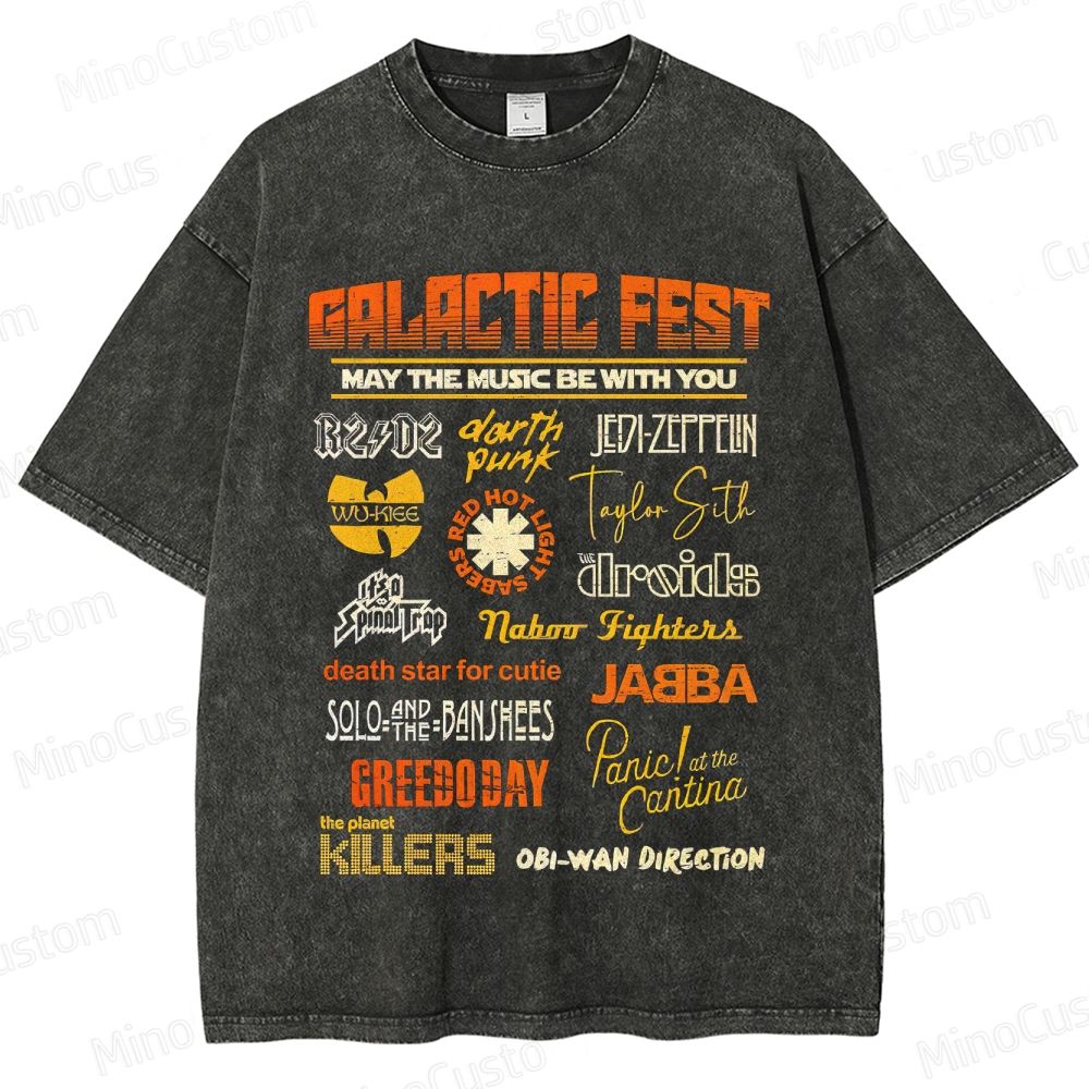 Star Wars Galactic Fest Music Parody Washed T - Shirt