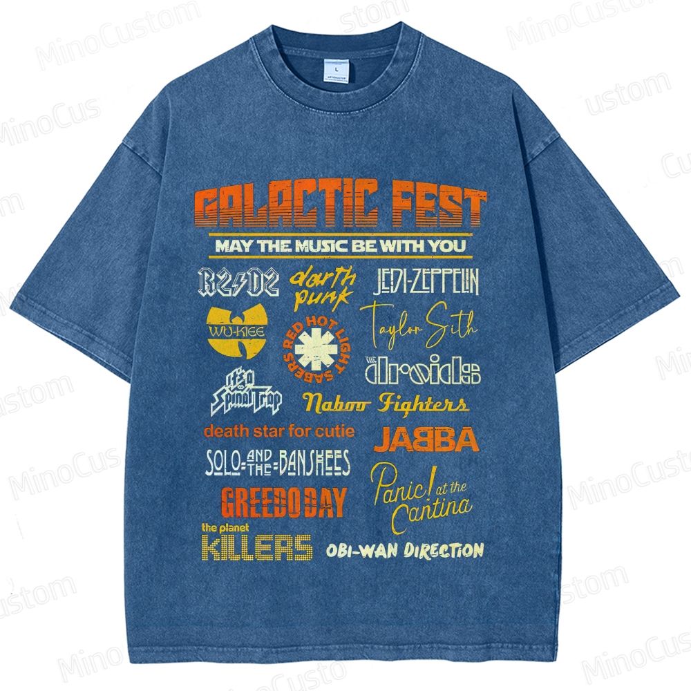 Star Wars Galactic Fest Music Parody Washed T - Shirt