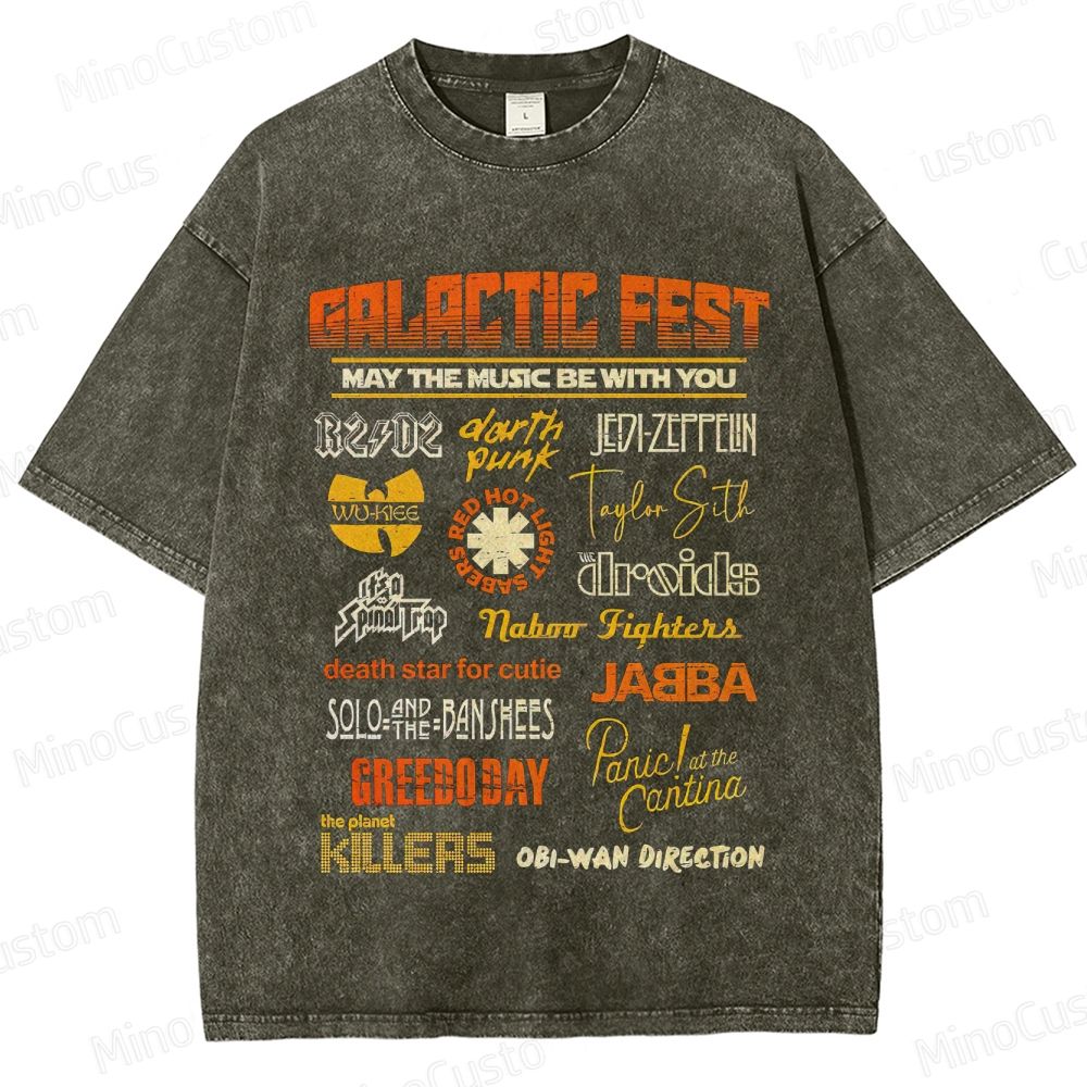 Star Wars Galactic Fest Music Parody Washed T - Shirt