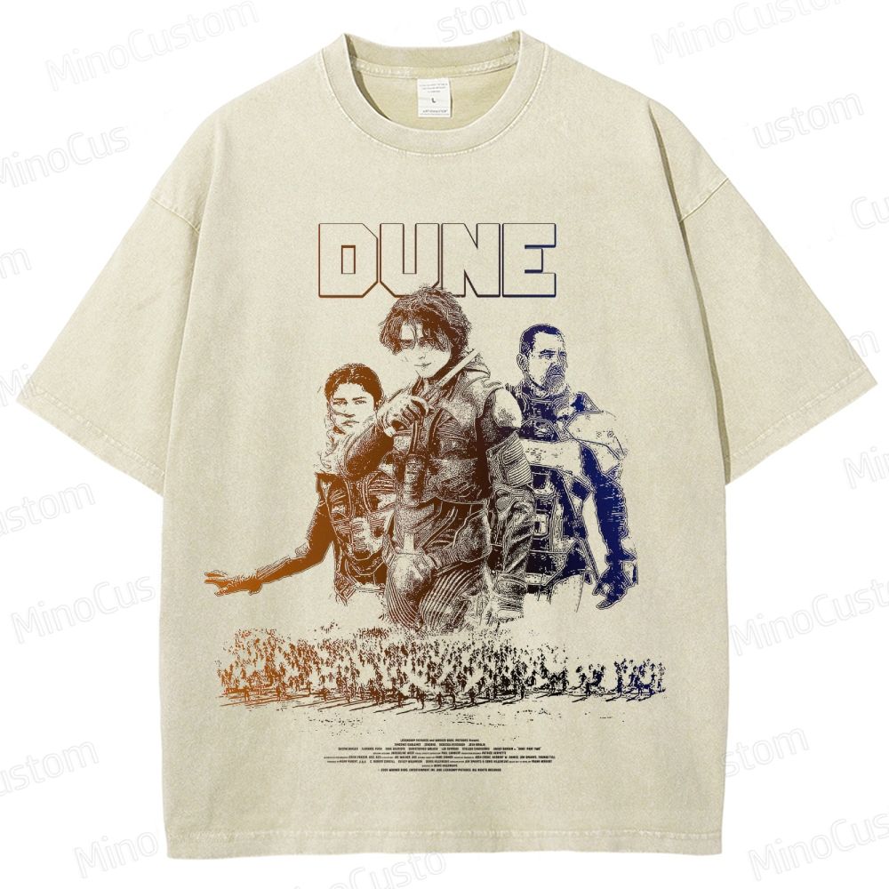 Dune Movie Character Graphic Washed T - Shirt