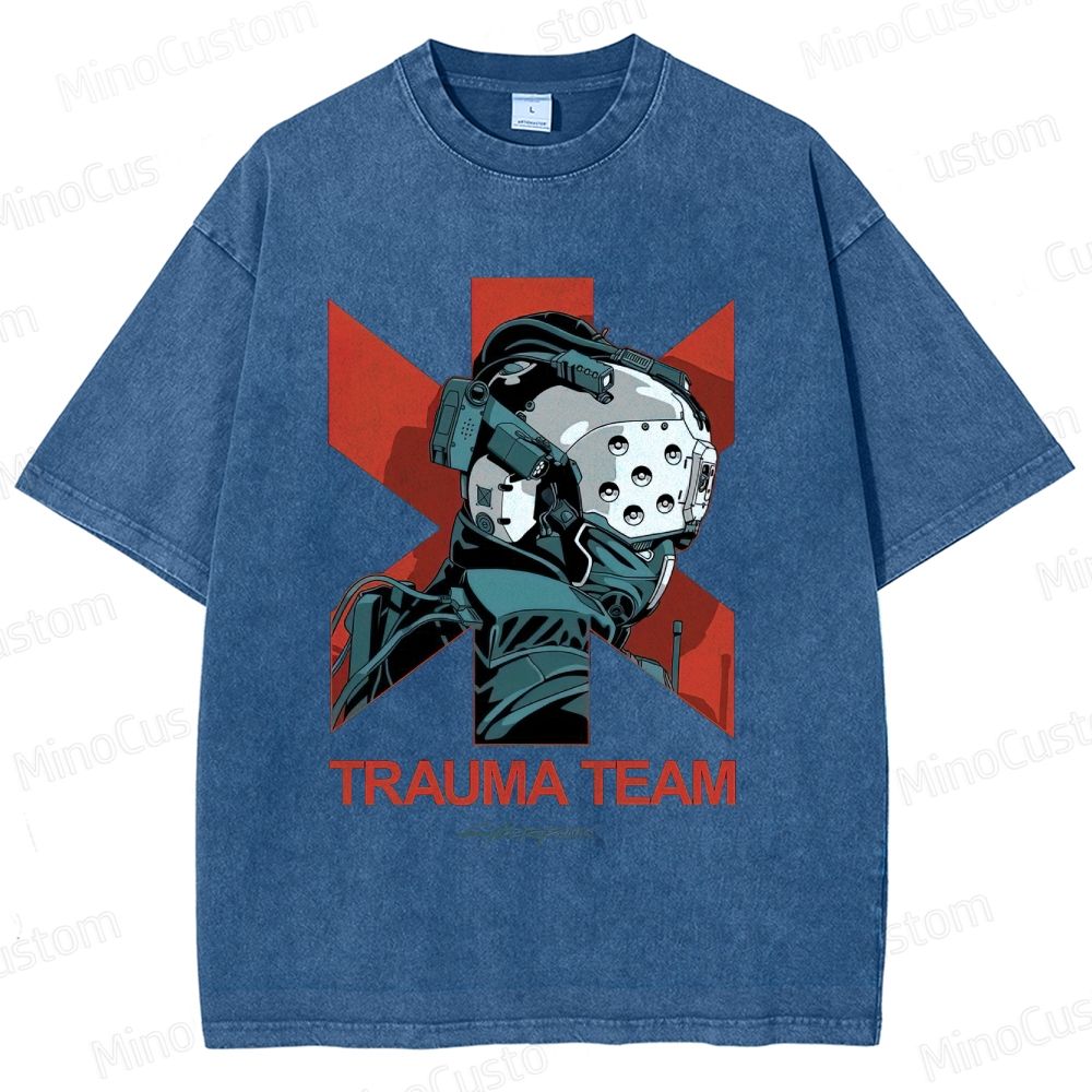 Cyberpunk 2077 Trauma Team Washed T - Shirt