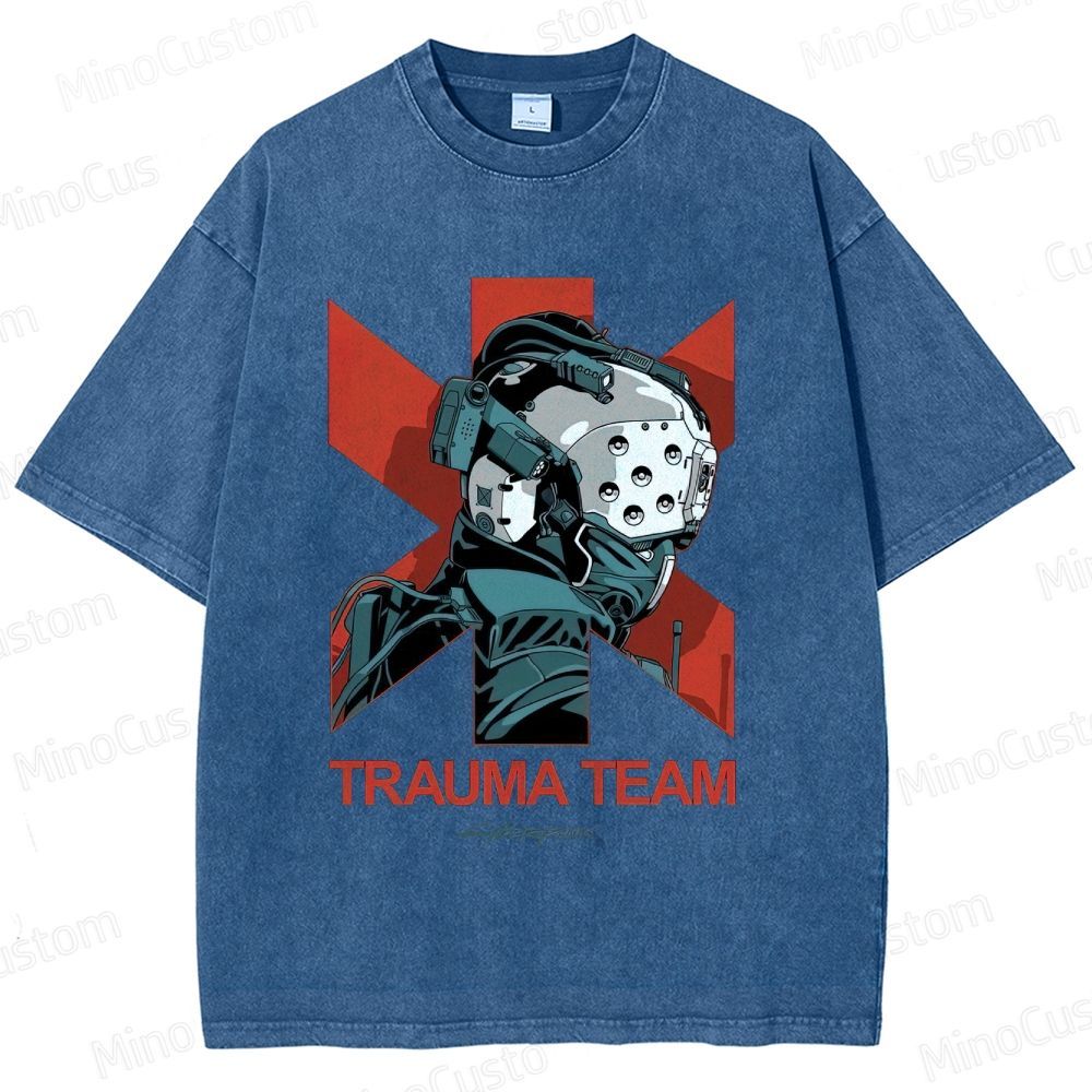 Cyberpunk 2077 Trauma Team Washed T - Shirt