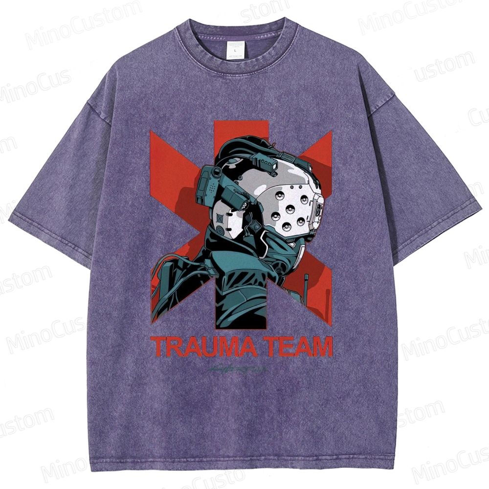 Cyberpunk 2077 Trauma Team Washed T - Shirt