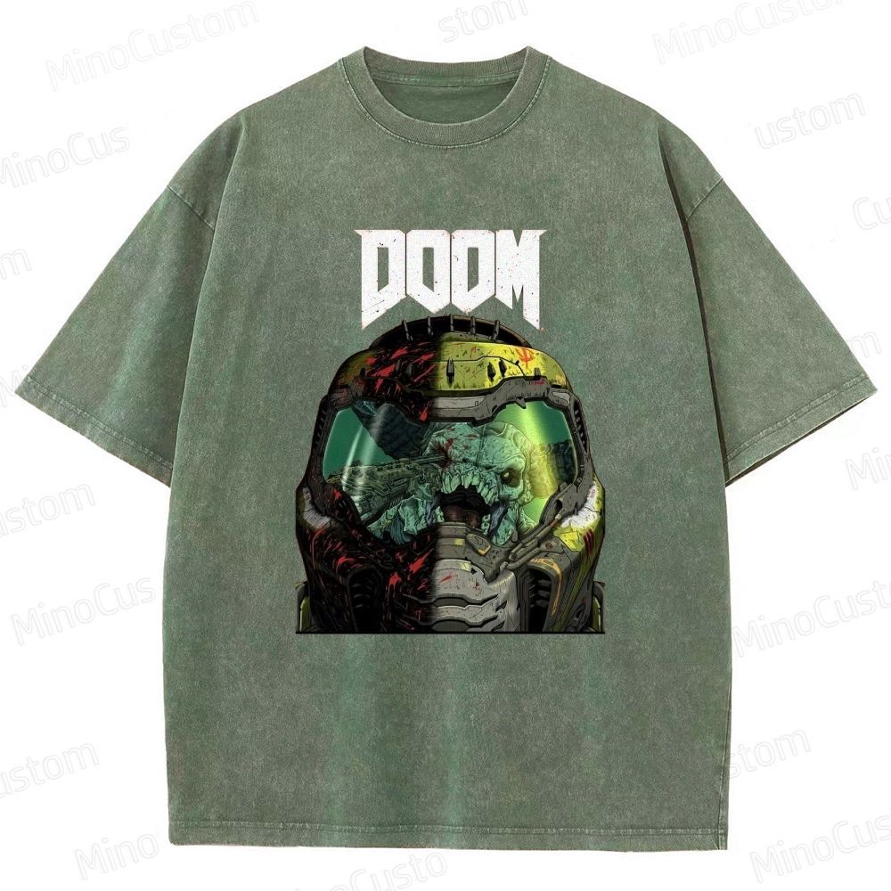 DOOM Game Graphic Washed T - Shirt