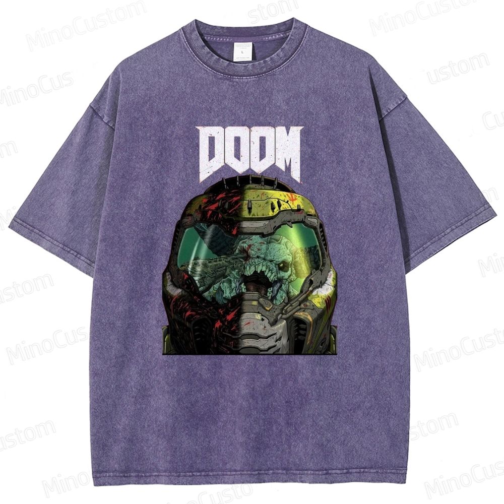 DOOM Game Graphic Washed T - Shirt
