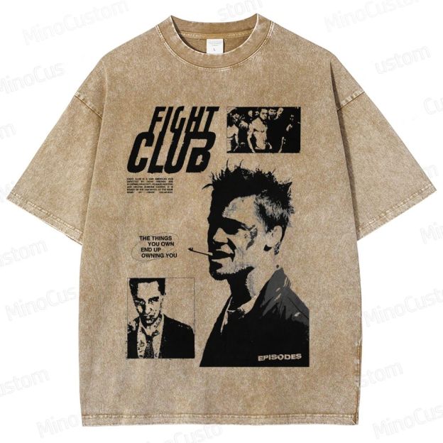 Fight Club Movie Graphic Washed T - Shirt