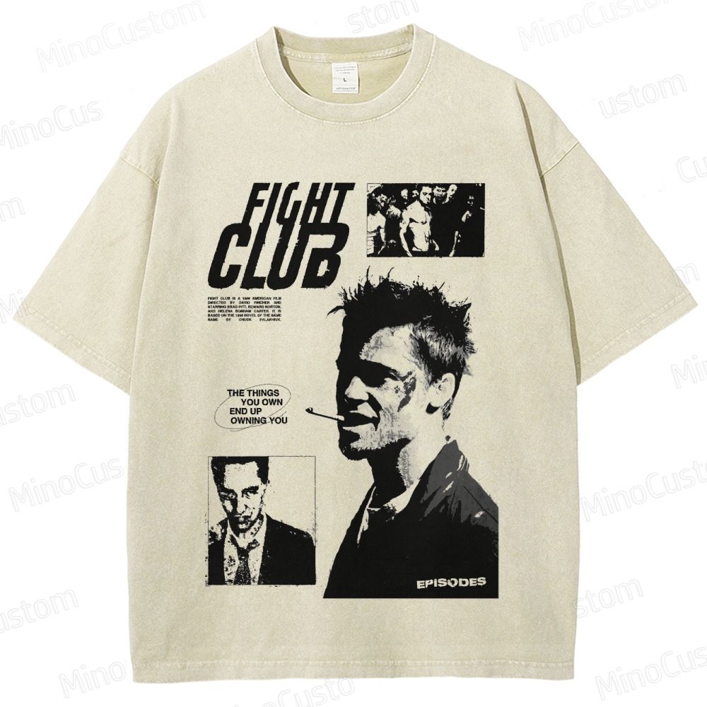 Fight Club Movie Graphic Washed T - Shirt
