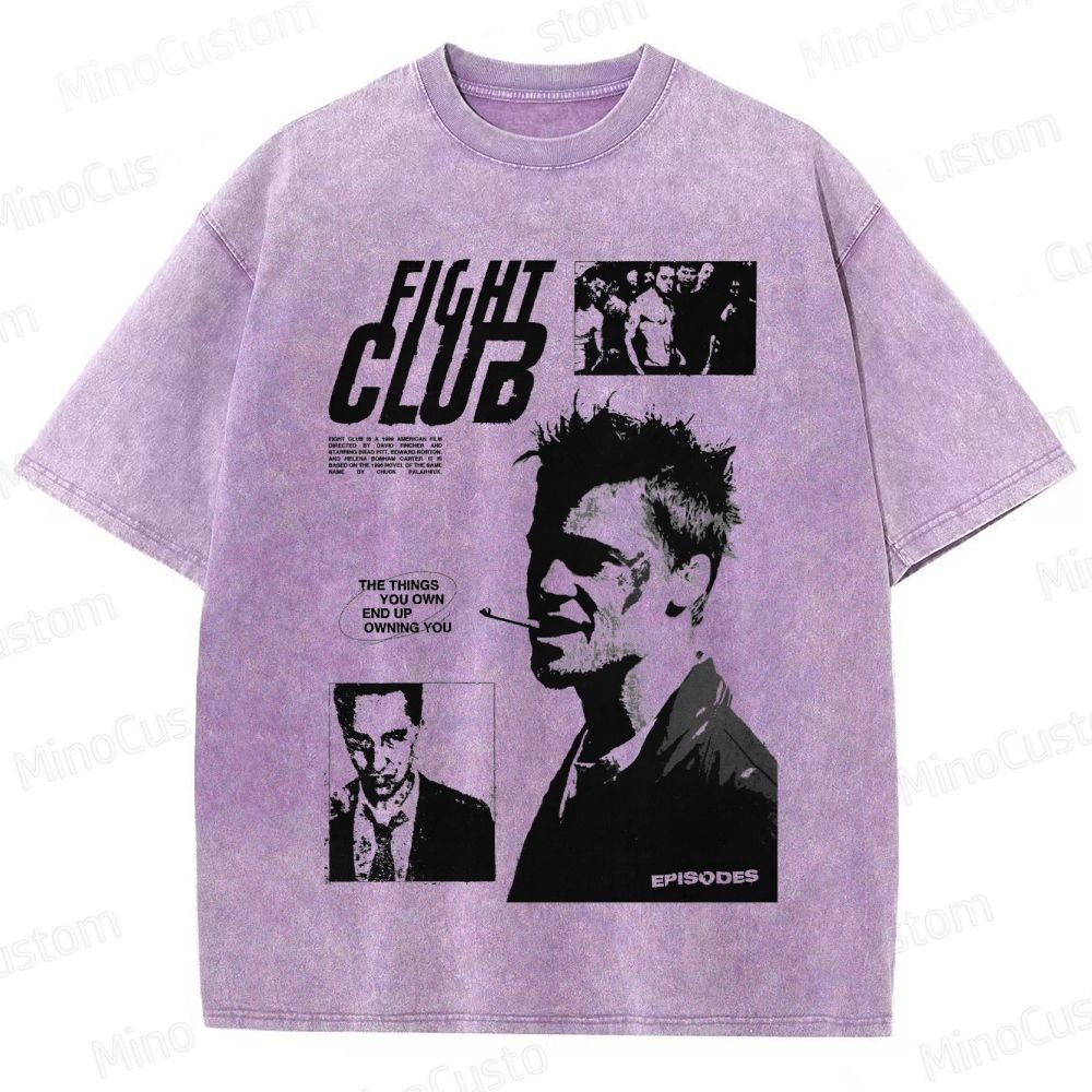 Fight Club Movie Graphic Washed T - Shirt