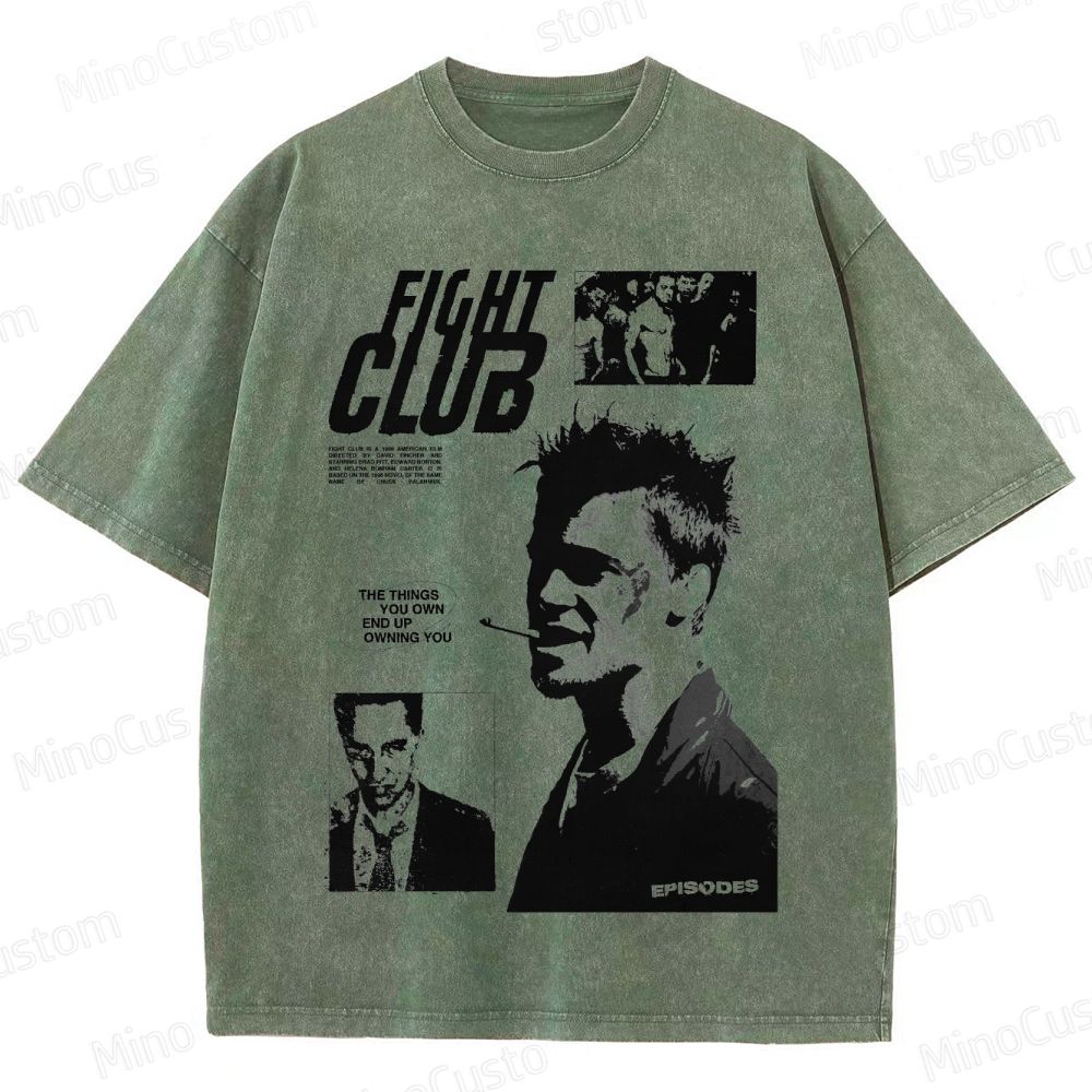 Fight Club Movie Graphic Washed T - Shirt