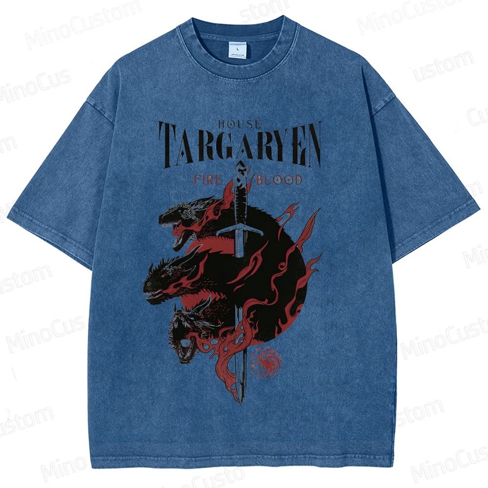 House Targaryen "Fire & Blood" Graphic Washed T - Shirt