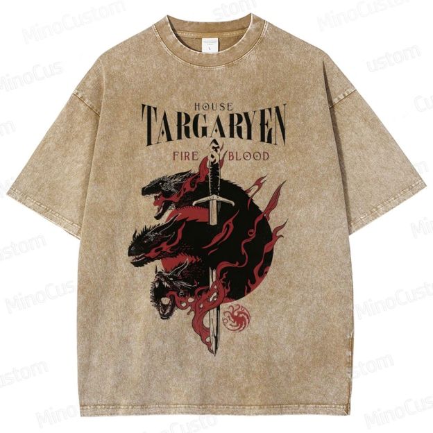 House Targaryen "Fire & Blood" Graphic Washed T - Shirt