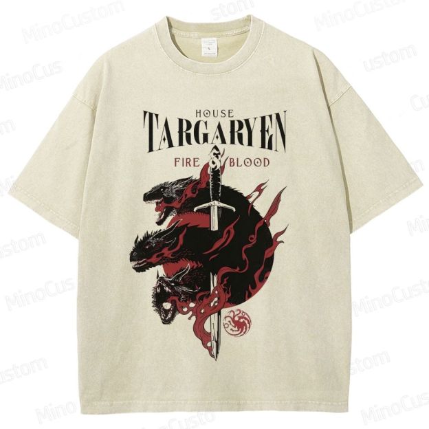 House Targaryen "Fire & Blood" Graphic Washed T - Shirt