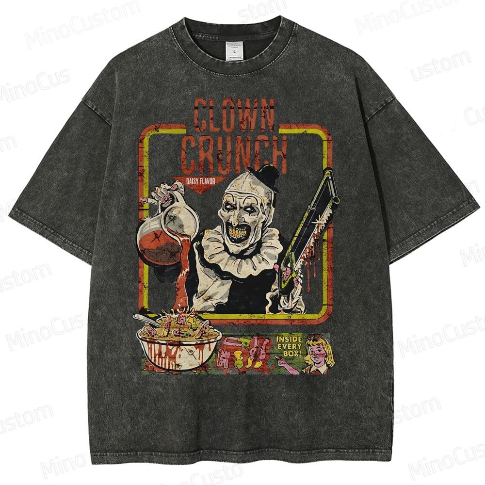 Clown Crunch Horror Cereal Washed T-Shirt