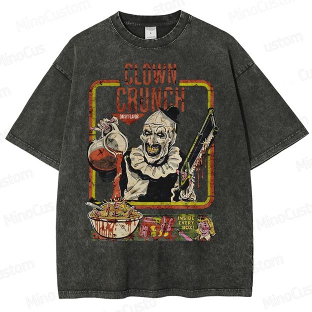 Clown Crunch Horror Cereal Washed T-Shirt