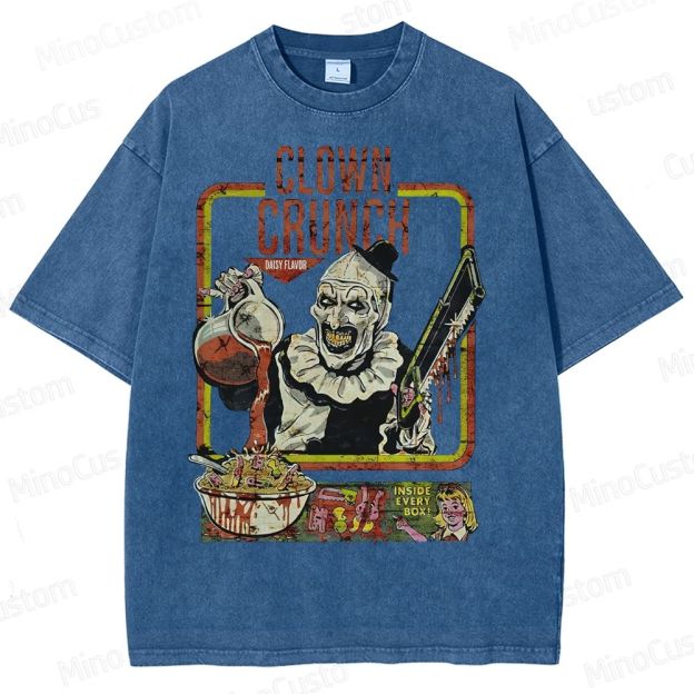 Clown Crunch Horror Cereal Washed T-Shirt