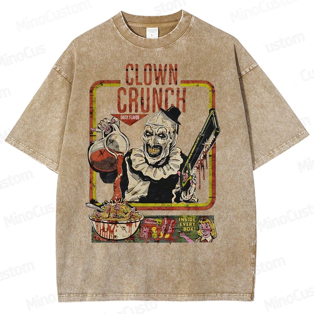 Clown Crunch Horror Cereal Washed T-Shirt