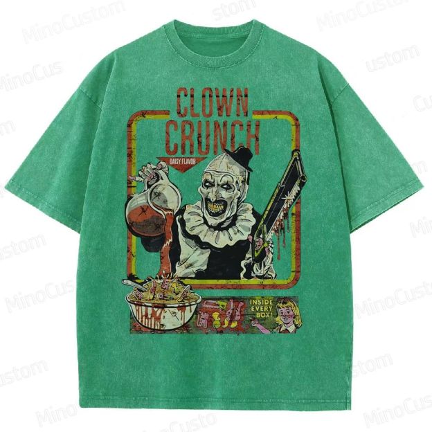 Clown Crunch Horror Cereal Washed T-Shirt