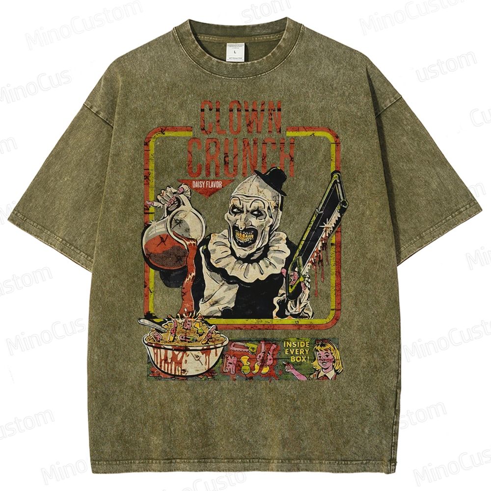Clown Crunch Horror Cereal Washed T-Shirt