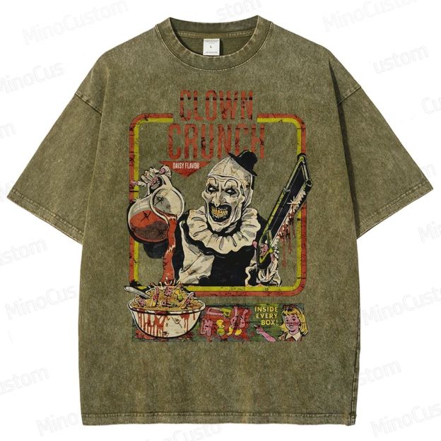 Clown Crunch Horror Cereal Washed T-Shirt