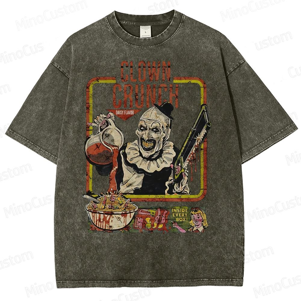 Clown Crunch Horror Cereal Washed T-Shirt