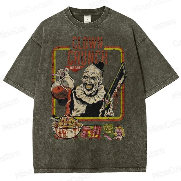 Clown Crunch Horror Cereal Washed T-Shirt