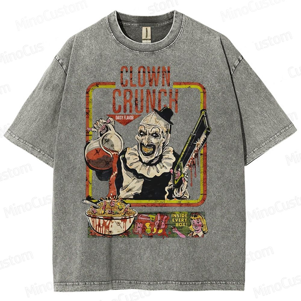 Clown Crunch Horror Cereal Washed T-Shirt