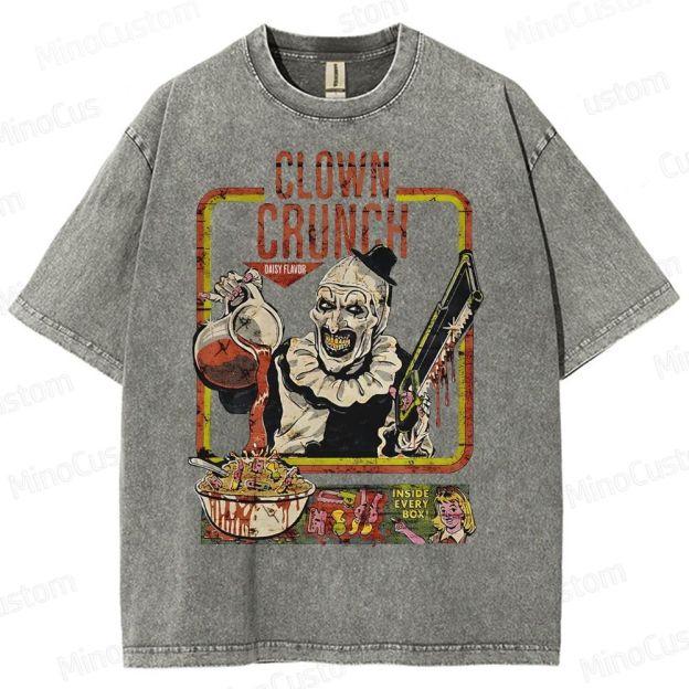Clown Crunch Horror Cereal Washed T-Shirt