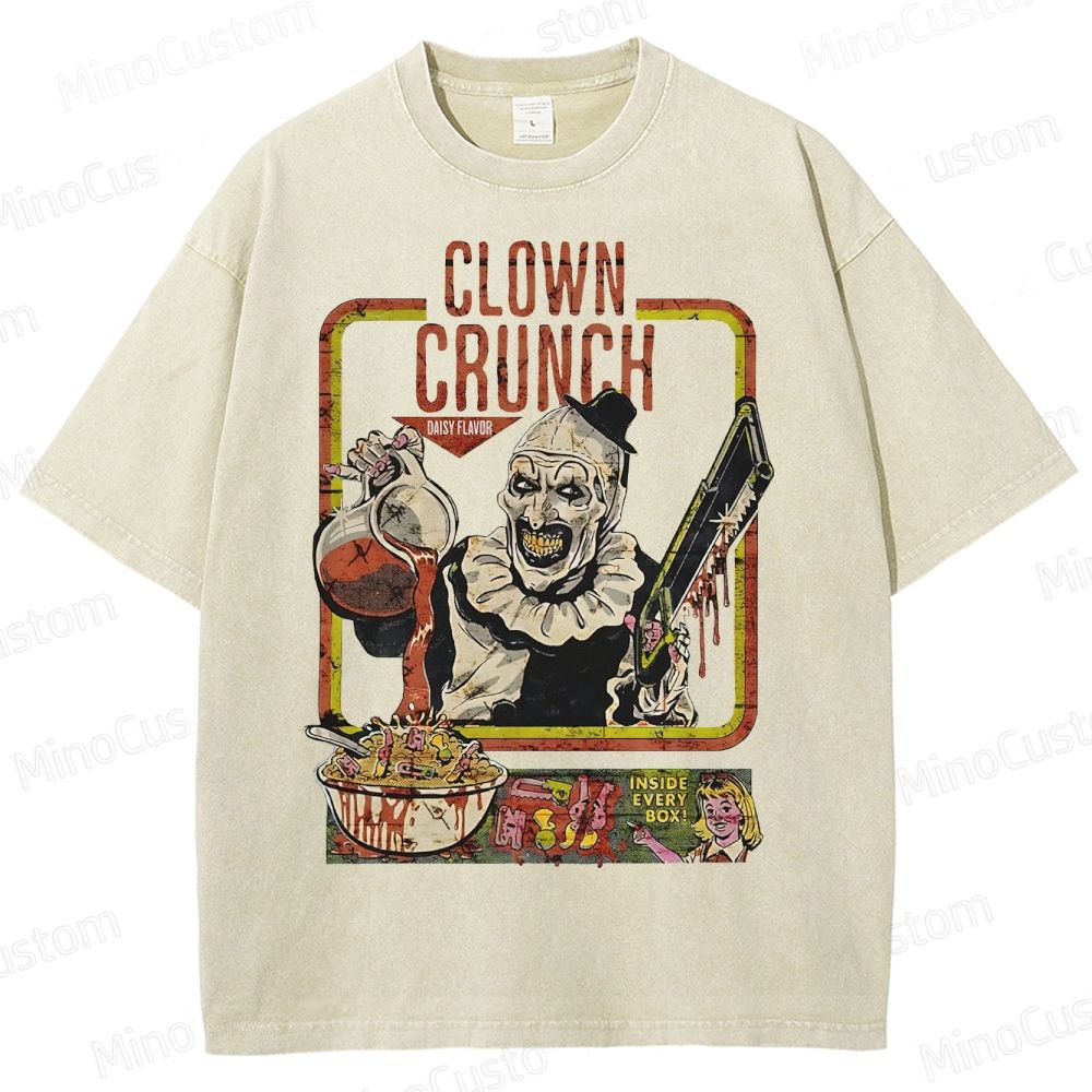 Clown Crunch Horror Cereal Washed T-Shirt