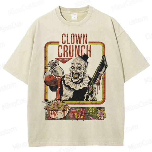 Clown Crunch Horror Cereal Washed T-Shirt
