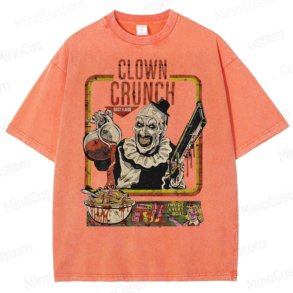 Clown Crunch Horror Cereal Washed T-Shirt