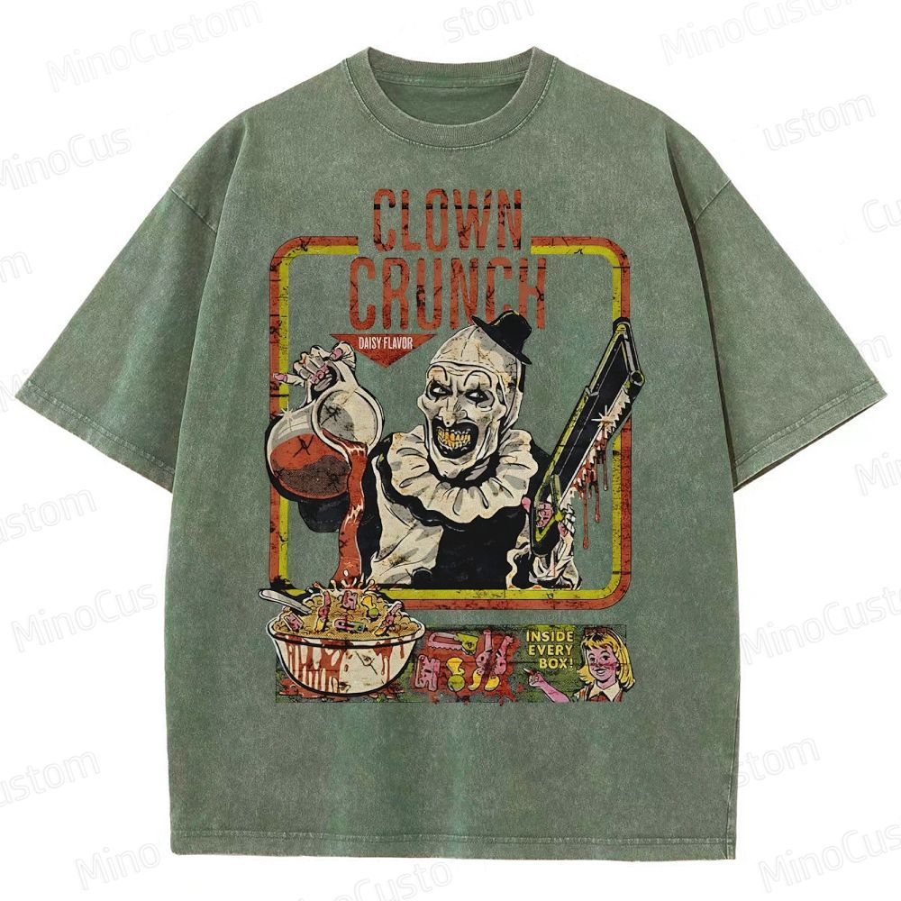 Clown Crunch Horror Cereal Washed T-Shirt