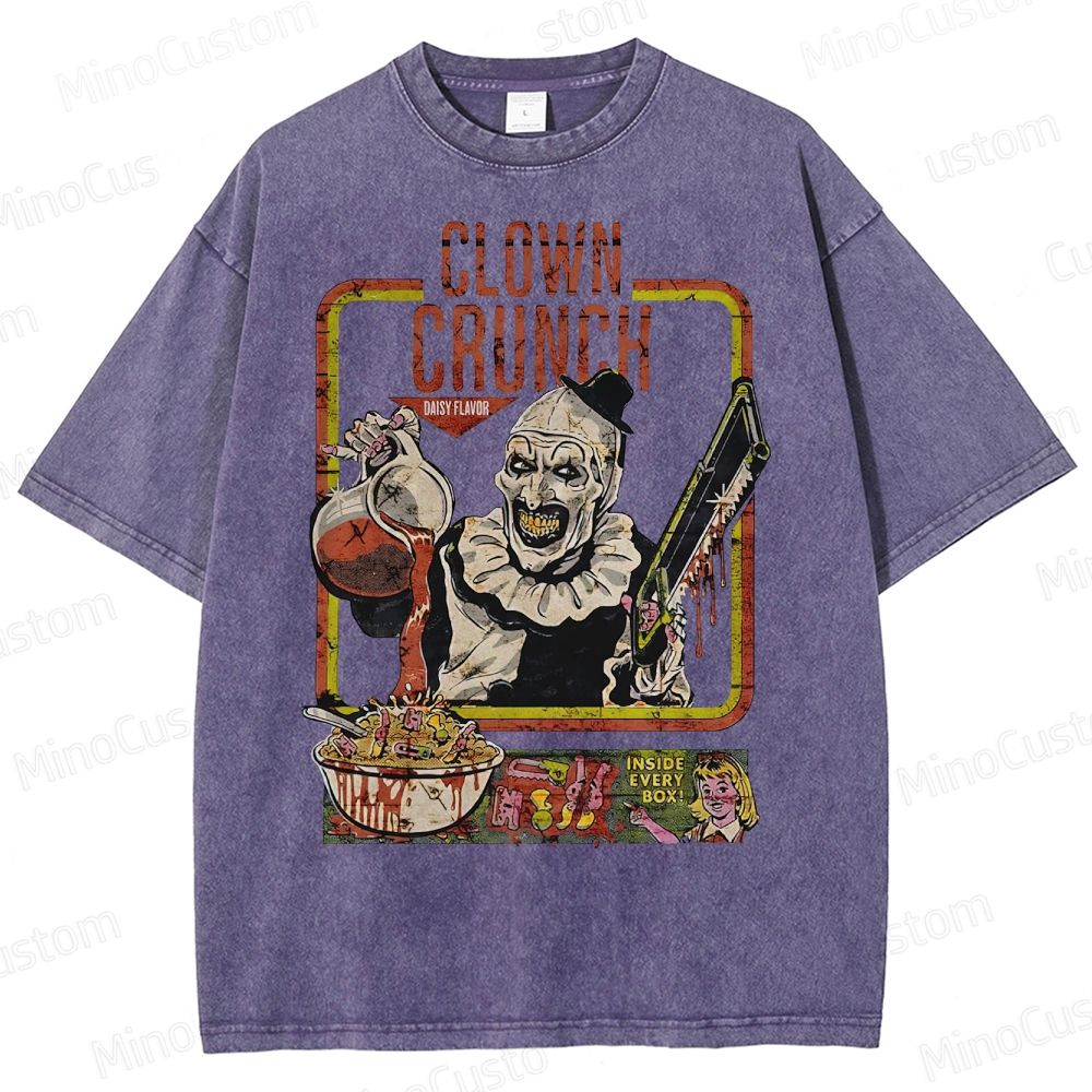 Clown Crunch Horror Cereal Washed T-Shirt